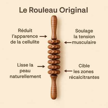 Rouleau en bois original – L’outil naturel anti-cellulite