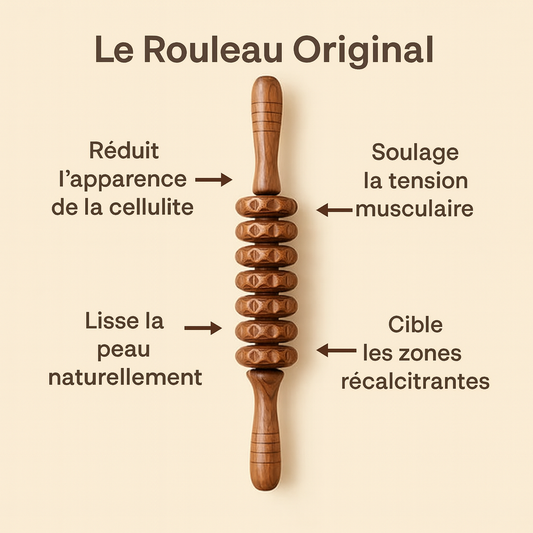 Rouleau en bois original – L’outil naturel anti-cellulite